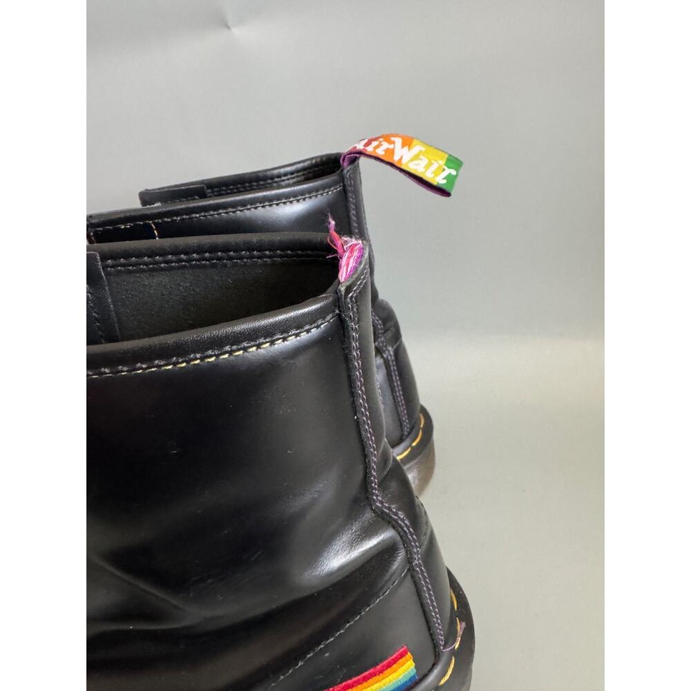Dr. Martens 1460 Pride Rainbow Stitch Black Leather Combat Boots Women 8 Men 7 - Picture 6 of 14